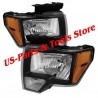 Für Ford F150 09 - 13 Scheinwerfer Schwarz Satz NEU ! 2009 2010 2011 2012 2013