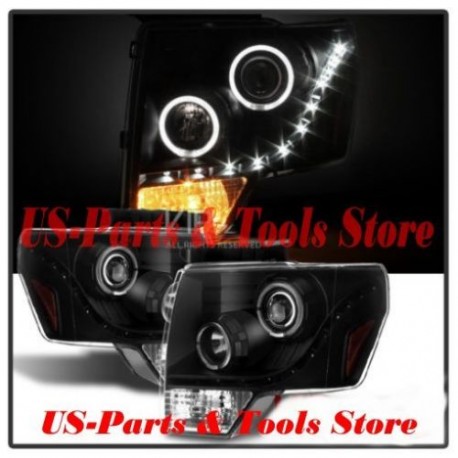 Für Ford F150 09 - 14 Projector Scheinwerfer Dual Angeleyes LED 2014 2009 Bk