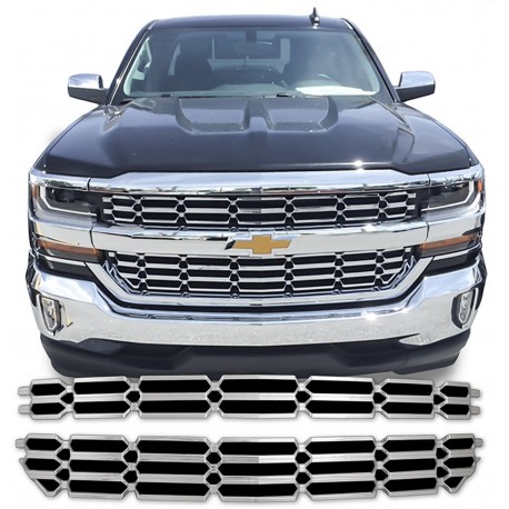 Chevrolet Silverado 1500 16 - 18 Kühlergrill Cover Chrom Grill 2018 2016