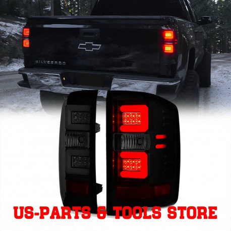 Chevrolet Silverado 2014 - 2018 LED Tube Rückleuchten black smoke 14 18 tail lights