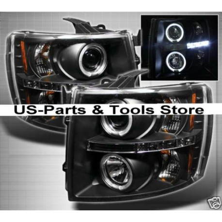 Chevrolet Silverado 2007 -2013 Scheinwerfer Set Projector LED schwarz 07 12 Ver1