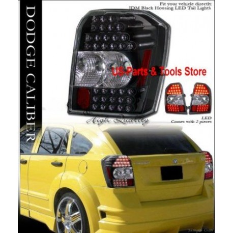 2006-2010 Dodge Caliber LED Tail Lights Black Housing