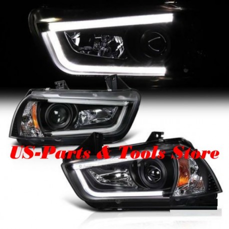 11-14 DODGE CHARGER SCHEINWERFER SATZ PROJECTOR Light Bar Black 2011 2014 12