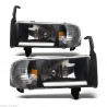 DODGE RAM 94 - 01 KLARGLAS SCHEINWERFER LED Bar Schwarz 1994 2001 1999 99