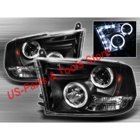 Für DODGE RAM 2009 2018 PROJECTOR SCHEINWERFER 09 - 18 2009 2010 2015 LED black