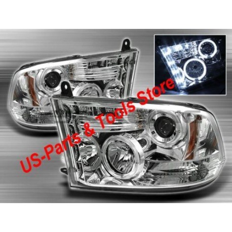 Für DODGE RAM 2009 2018 PROJECTOR SCHEINWERFER 09 - 18 2009 2010 2015 LED chrom