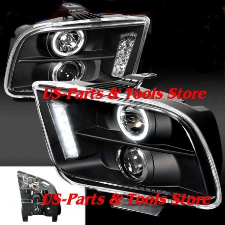05-09 FORD MUSTANG 2005 - 2009 PROJECTOR SCHEINWERFER LED black 05 09 06 07 08 2008