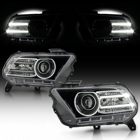 Für FORD MUSTANG 2010 - 2014 PROJECTOR SCHEINWERFER LED Stripe 10 12 14 2012