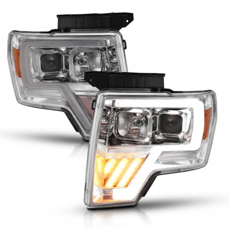 Für Ford F150 09 - 14 Projector Scheinwerfer LED Light Tube 2009 2014 chrom 2013