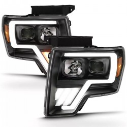 Für Ford F150 09 - 14 Projector Scheinwerfer LED Switchback Light Tube 2009 2014 black