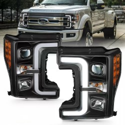 Für Ford F250 F350 F450 : Scheinwerfer Neon Tube LED black 17 - 19 2017 2019 18