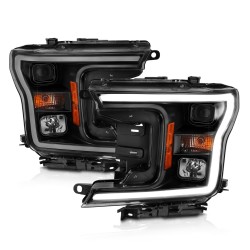 Für Ford F150 18 - 20 Projector Scheinwerfer LED Tube 2018 19 2020 black Halogen