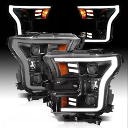 Für Ford F150 15 - 17 Projector Scheinwerfer LED Tube 2017 16 2015 schwarz 2016