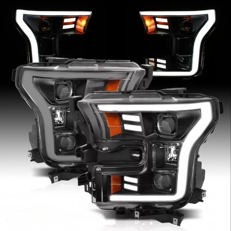 Für Ford F150 15 - 17 Projector Scheinwerfer LED Tube 2017 16 2015 schwarz 2016