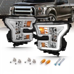 Für Ford F150 15 - 17 Projector Scheinwerfer LED Tube 2017 16 2015 chrom 2016