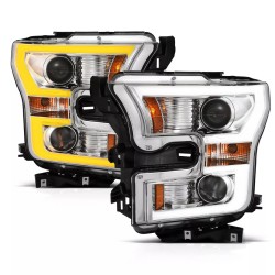 Für Ford F150 15 - 17 Projector Scheinwerfer LED Tube 2017 16 2015 2016 chrom