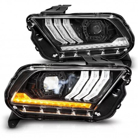 Für FORD MUSTANG 2013 - 2014 Voll LED SCHEINWERFER seq. LED Blinker 13 14 black
