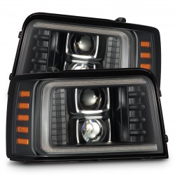 Für Ford Bronco F150 F250 F350 92 96 Alpharex Pro Projector Scheinwerfer alpha black