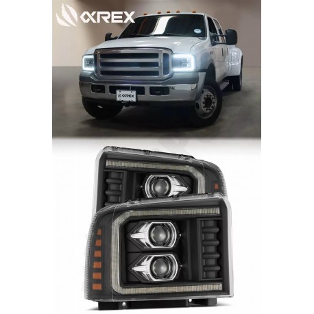 Für Ford F250 F350 F450 05 07 : Alpharex LUXX LED Projector Scheinwerfer alpha black 2007