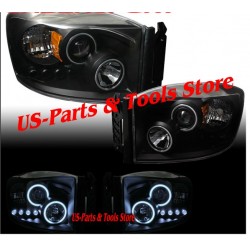 DODGE Ram 06 - 08 Projector Scheinwerfer schwarz  Angeleyes 2007 2006 2008