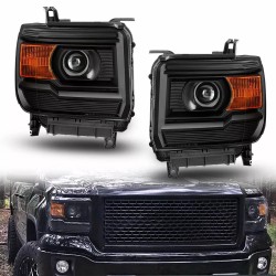 GMC Sierra Projector Scheinwerfer 14 - 19 schwarz 2014 2015 2019