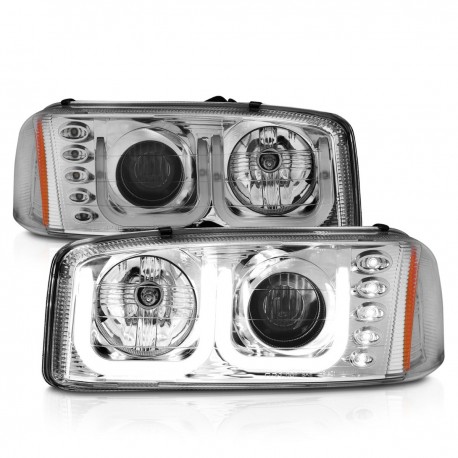 GMC Sierra Yukon Scheinwerfer Neon Tube 99 - 06 LED chrom 1999 2006 2001