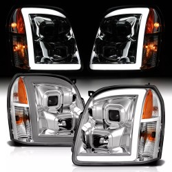 GMC Yukon Eagle Eyes Projector Scheinwerfer LED Tube 07 - 14 Denali schwarz 2007 2014 2013