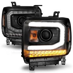 GMC Sierra Projector Scheinwerfer Neon LED Tube 14 - 19 schwarz 2014 2019 2017