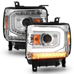 GMC Sierra Projector Scheinwerfer Neon LED Tube 14 - 19 chrom 2014 2019 2017