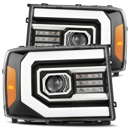 GMC Sierra Alpharex Projector Scheinwerfer Neon Tube LED 07 - 13 2007 2013 black
