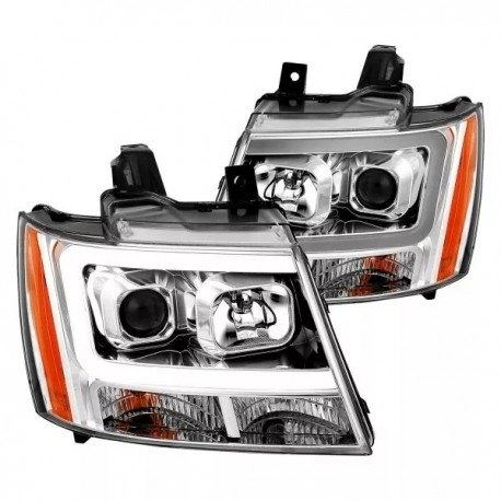 Chevrolet Tahoe Suburban Avalanche Scheinwerfer LED Tube chrom 2007 - 2014 07 14