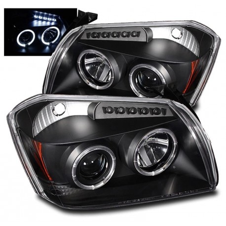 05 - 07 DODGE MAGNUM Projector Scheinwerfer Satz Angeleyes 2007 2005 2006 schwarz