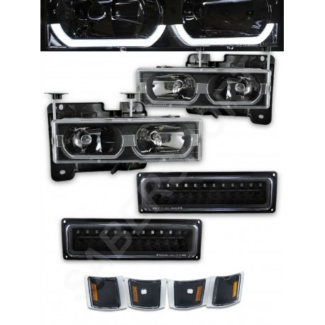Chevrolet Silverado C/K Tahoe Suburban Scheinwerfer Set LED schwarz 94 - 99 1998 98