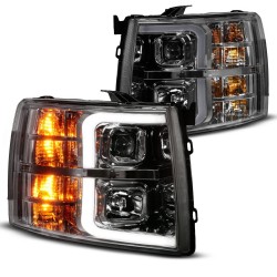 Chevrolet Silverado 2007 -2013 Scheinwerfer Projector LED Tube gunmetal 07 13