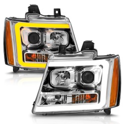 Chevrolet Tahoe Suburban Avalanche Scheinwerfer LED Tube chrom 2007 - 2014 07 14