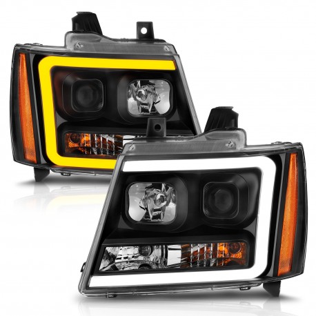Chevrolet Tahoe Suburban Avalanche Scheinwerfer LED Tube black 2007 - 2014 07 14