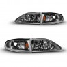Für FORD MUSTANG 94 - 98 Dark Chrom SCHEINWERFER Blinker 4 Teilig 1994 1998 1996