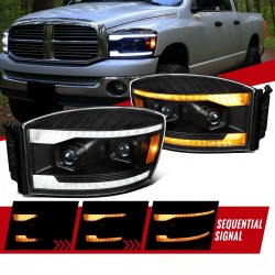 DODGE RAM 2006 - 2008 Dual PROJECTOR SCHEINWERFER LED Signal 06 - 08 09 2007