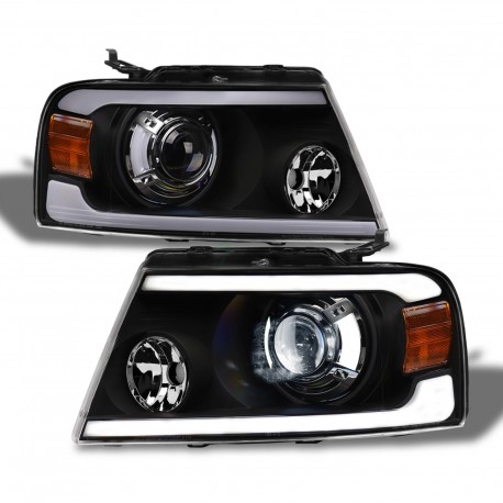 Für Ford F150 04 - 08 Projector Scheinwerfer Satz 2004 2008 schwarz 06 Lincoln